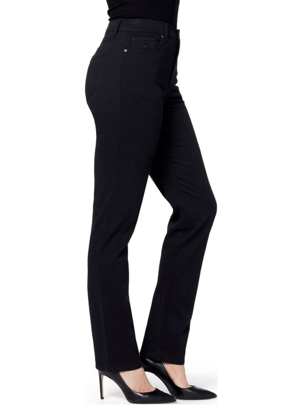 Gloria Vanderbilt Amanda Black High Rise Tapered Jeans Size 6 Classic Fit